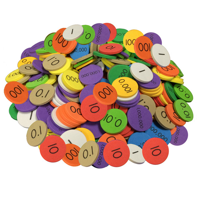 TEACHER CREATED RESOURCES Sensational Math™ 10-Value Decimals to Whole Numbers Place Value Discs, 250 Discs