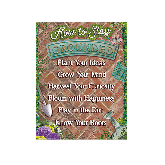 EUREKA Eureka® Curiosity Garden How to Stay Grounded Chart, 17" x 22"