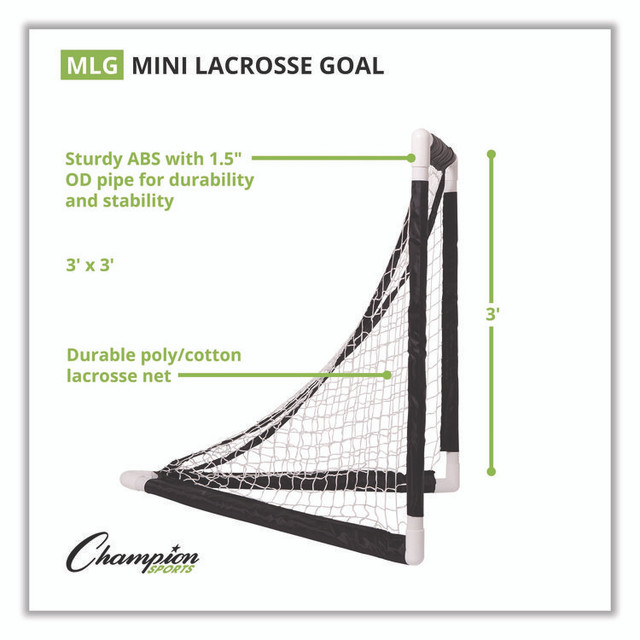 CHAMPION SPORT Sports MLG Mini Lacrosse Goal, 3 ft x 3 ft, 1.5" dia Frame