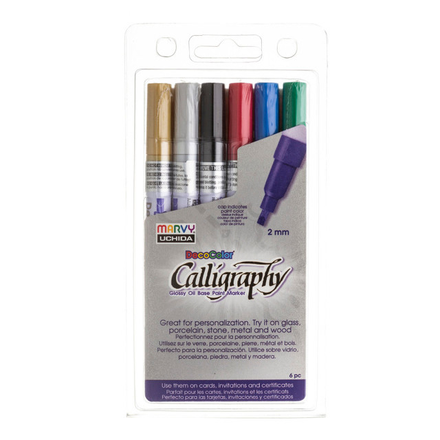 UCHIDA OF AMERICA, CORP Marvy Uchida® Calligraphy Paint Marker Set, 6 Colors UCHIDA OF AMERICA, CORP Marvy Uchida® Calligraphy Paint Marker Set, 6 Colors