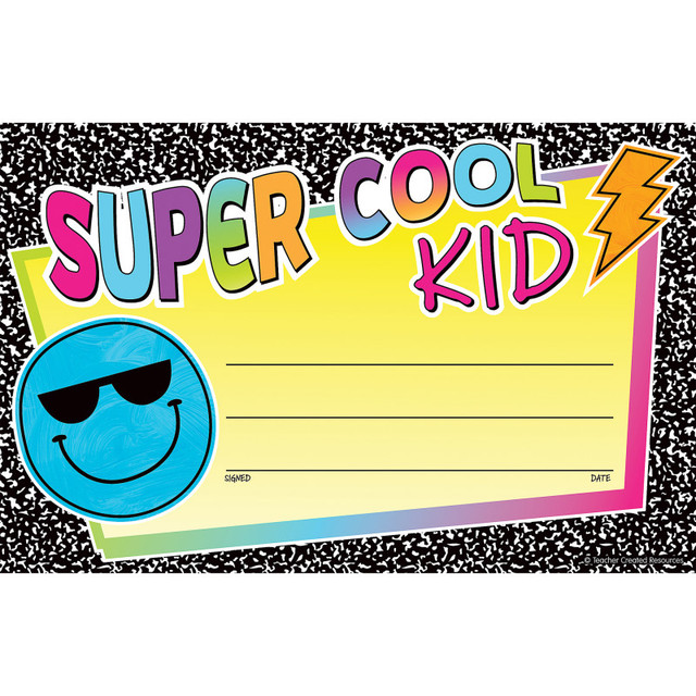 TEACHER CREATED RESOURCES Teacher Created Resources® Brights 4Ever Super Cool Kid Awards, Pack of 25 TEACHER CREATED RESOURCES Teacher Created Resources® Brights 4Ever Super Cool Kid Awards, Pack of 25