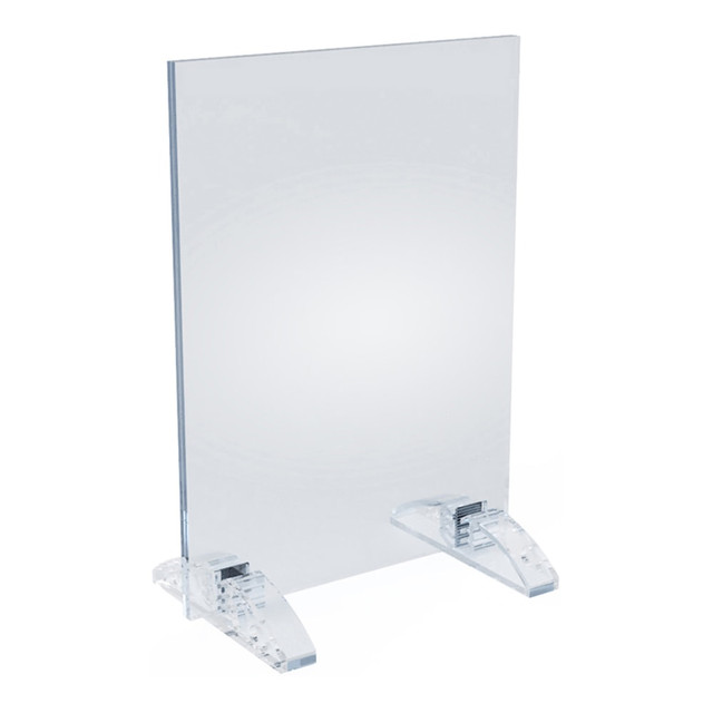 AZAR DISPLAYS 132733  Dual-Stand Acrylic Sign Holders, 8-1/2inH x 5-1/2inW x 3inD, Clear, Pack Of 10 Holders