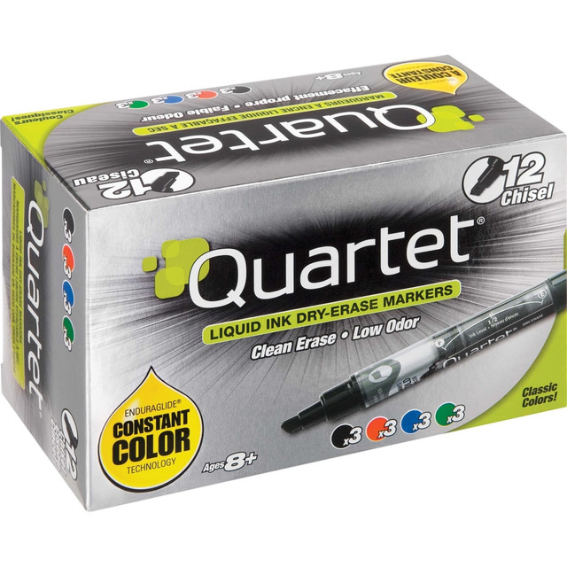 ACCO BRANDS USA, LLC 5001-18M Quartet EnduraGlide Dry-Erase Markers, Chisel Tip, Assorted Colors, 12 Pack - Chisel Marker Point Style - Assorted - 12 / Pack ACCO BRANDS USA, LLC 5001-18M Quartet EnduraGlide Dry-Erase Markers, Chisel Tip, Assorted Colors, 12 Pack - Chisel Marker Point Style - Assorted - 12 / Pack