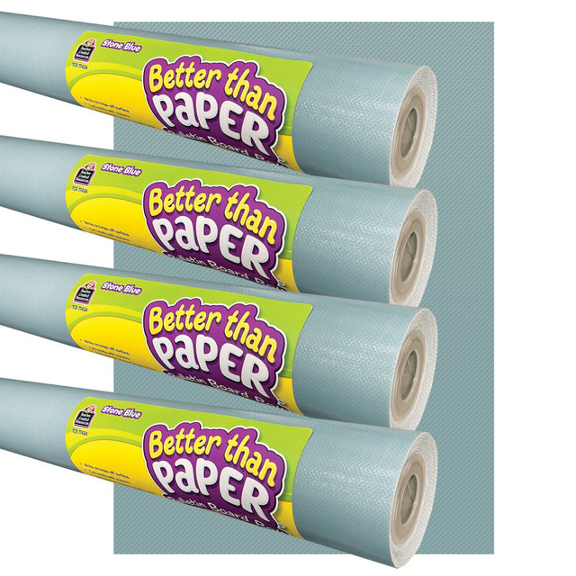 TEACHER CREATED RESOURCES Teacher Created Resources® Better Than Paper® Bulletin Board Roll, 4' x 12', Stone Blue, 4 Rolls