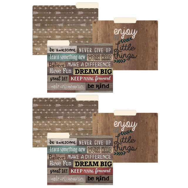 TEACHER CREATED RESOURCES Teacher Created Resources® Farmhouse Chic File Folders, Letter Size, 12 Per Pack, 2 Packs