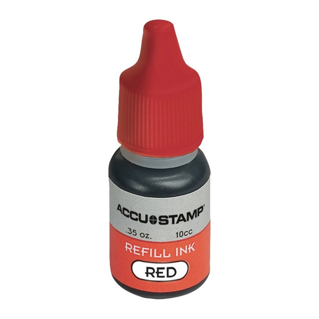 CONSOLIDATED STAMP MFG CO 90683 AccuStamp Refill Ink For Pre-Inked Stamps, Red