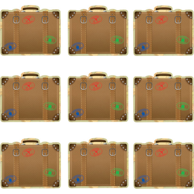 TEACHER CREATED RESOURCES Teacher Created Resources® Travel the Map Luggage Mini Accents, Pack of 36