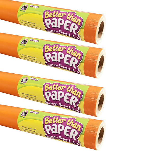 TEACHER CREATED RESOURCES Teacher Created Resources® Better Than Paper® Bulletin Board Roll, 4' x 12', Orange, Pack of 4