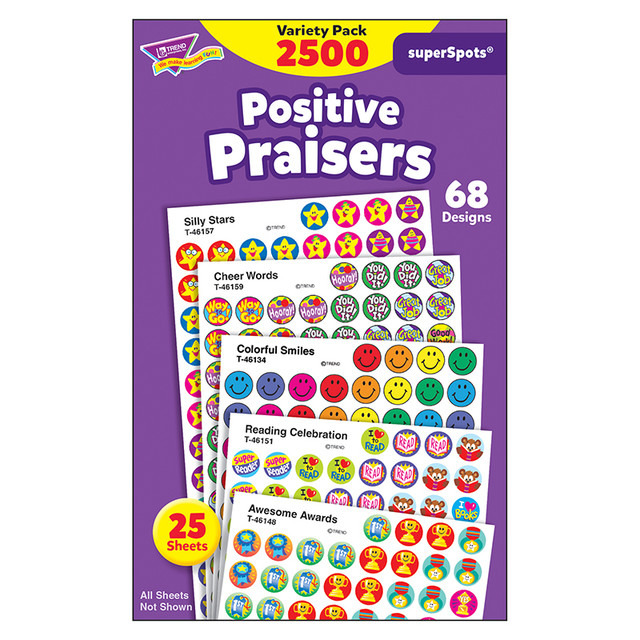 TREND ENTERPRISES INC. TREND Positive Praisers superSpots® Stickers Variety Pack, 2500 ct