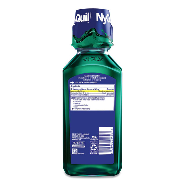 PROCTER & GAMBLE Vicks® 01426EA NyQuil Cold and Flu Nighttime Liquid, 12 oz Bottle