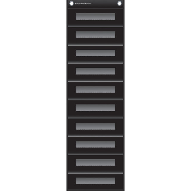 TEACHER CREATED RESOURCES Teacher Created Resources® File Storage Pocket Chart, 10 Pockets, Black, 14" x 58" TEACHER CREATED RESOURCES Teacher Created Resources® File Storage Pocket Chart, 10 Pockets, Black, 14" x 58"