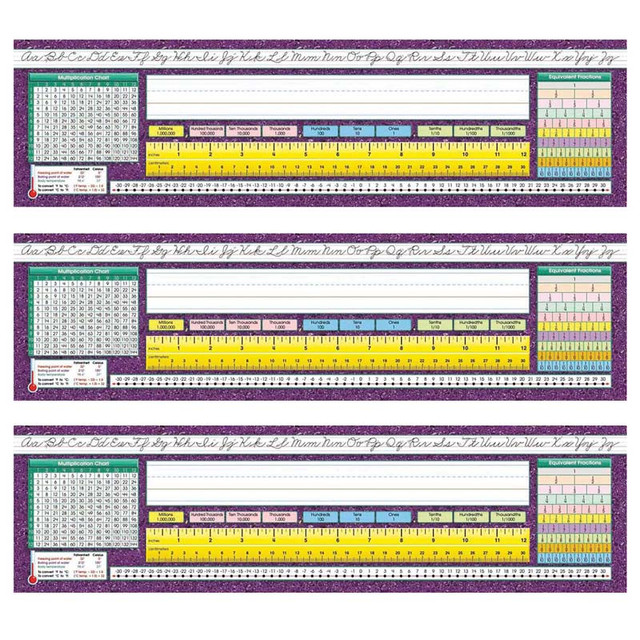 NORTH STAR TEACHER RESOURCE North Star Teacher Resources Traditional Cursive Intermediate Desk Plates, 19" x 5", 36 Per Pack, 3 Packs