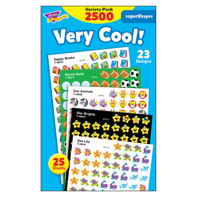 TREND ENTERPRISES INC. TREND Very Cool! superShapes Stickers Variety Pack, 2500 ct