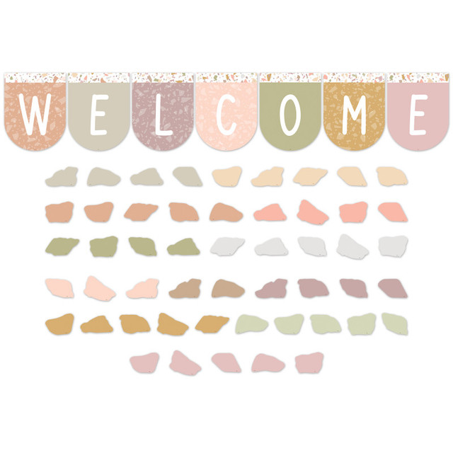 TEACHER CREATED RESOURCES Teacher Created Resources® Terrazzo Tones Welcome Bunting Bulletin Board Set, 58 Pieces