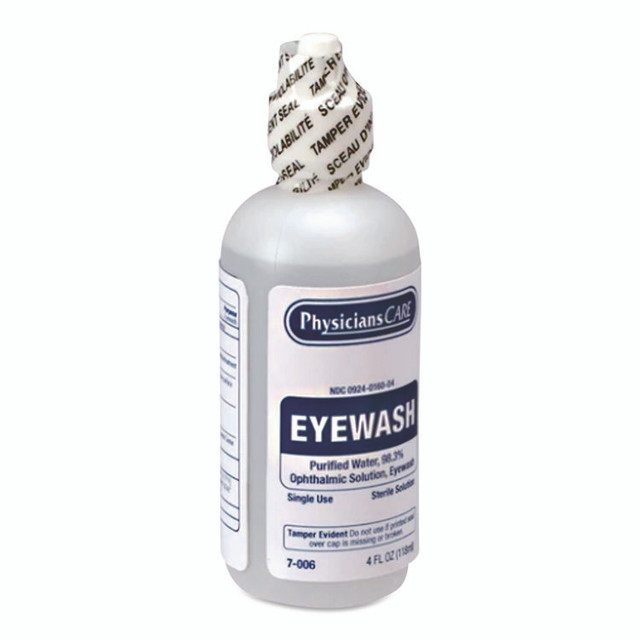 FIRST AID ONLY, INC. PhysiciansCare® by 340204 First Aid Refill Components Disposable Eye Wash, 4 oz Bottle