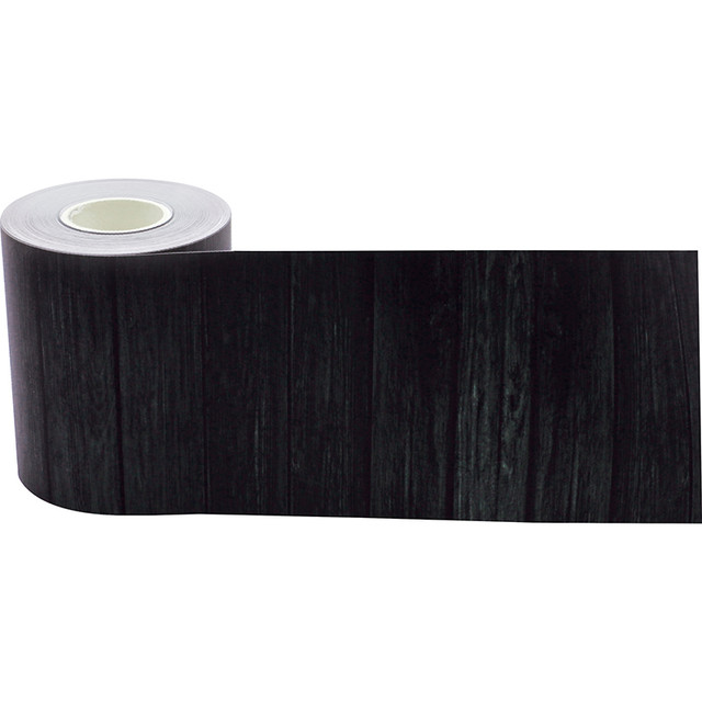 TEACHER CREATED RESOURCES Teacher Created Resources® Black Wood Straight Rolled Border Trim, 50 Feet