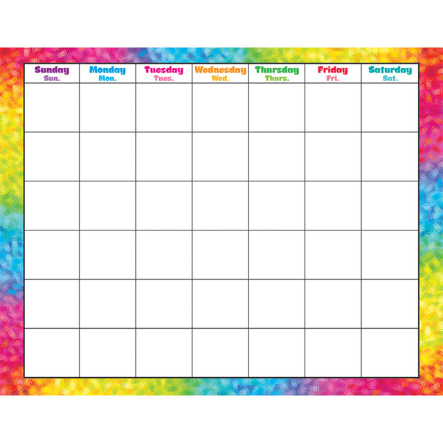 TREND ENTERPRISES INC. TREND Colorful Brush Strokes Wipe-Off® Calendar, Monthly