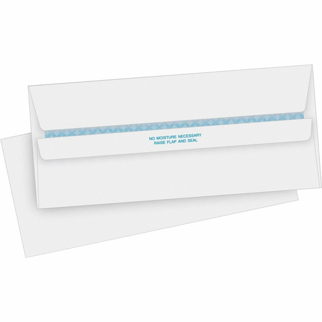 SP RICHARDS Business Source 04645  Regular Security Invoice Envelopes - Business - #10 - 4 1/8in Width x 9 1/2in Length - 24 lb - Self-sealing - 500 / Box - White