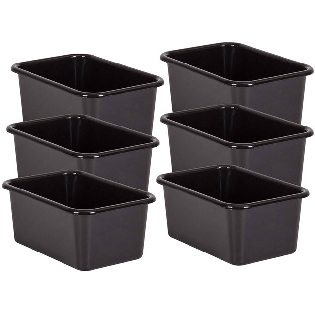 TEACHER CREATED RESOURCES Teacher Created Resources® Black Small Plastic Storage Bin, Pack of 6