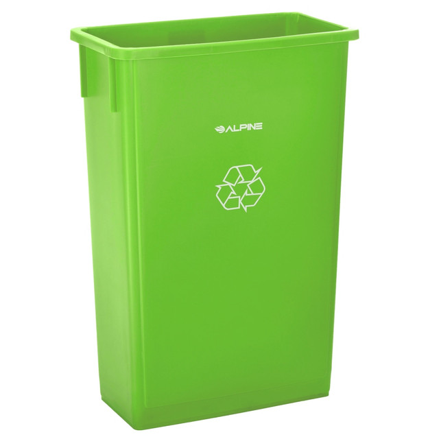 ADIR CORP. ALP477-LGRN Alpine Rectangular Polypropylene Slim Trash Can, 23 Gallons, Green