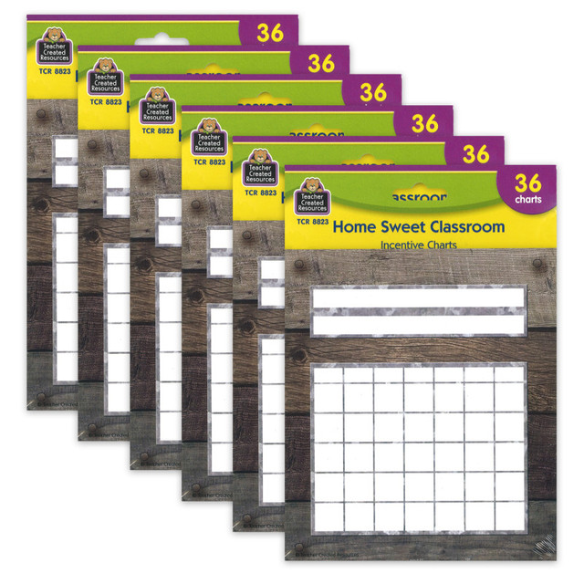 TEACHER CREATED RESOURCES Teacher Created Resources® Home Sweet Classroom Incentive Charts, 36 Per Pack, 6 Packs
