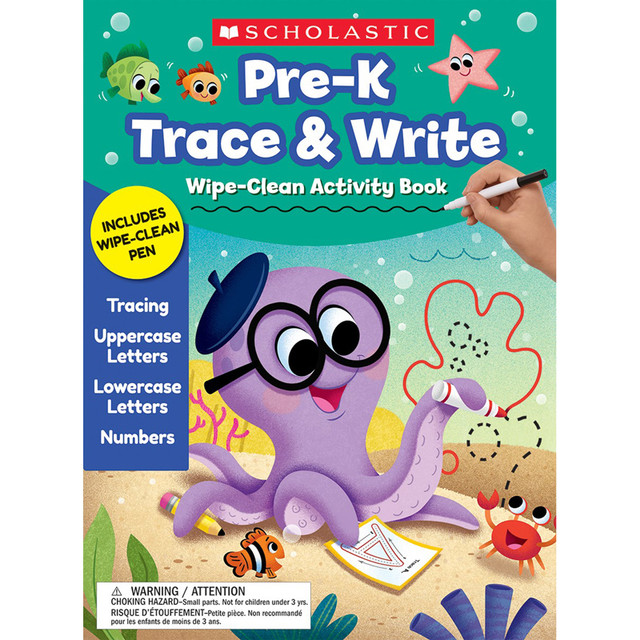 SCHOLASTIC TEACHING RESOURCES Scholastic Teaching Solutions Pre-K Trace & Write Wipe-Clean Activity Book