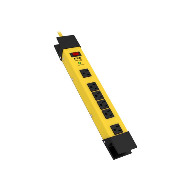 TRIPP LITE TLM609SA  Safety Surge Protector Power Strip 120V 6 Outlet Metal 9ft Cord OSHA - Surge protector - 15 A - AC 120 V - output connectors: 6 - black, yellow