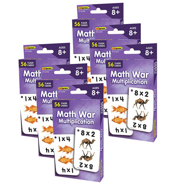 TEACHER CREATED RESOURCES Edupress™ Math War (Multiplication) Flash Cards, 6 Packs