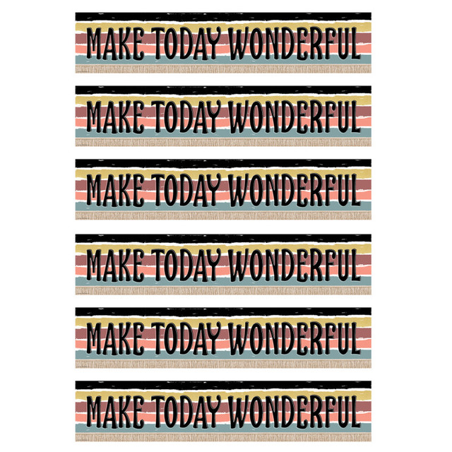 TEACHER CREATED RESOURCES Teacher Created Resources® Wonderfully Wild Make Today Wonderful Banner, 8" x 39", Pack of 6