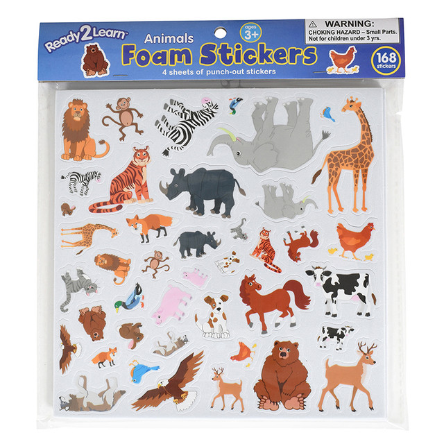 LEARNING ADVANTAGE READY 2 LEARN™ Foam Stickers - Animals - Pack of 168