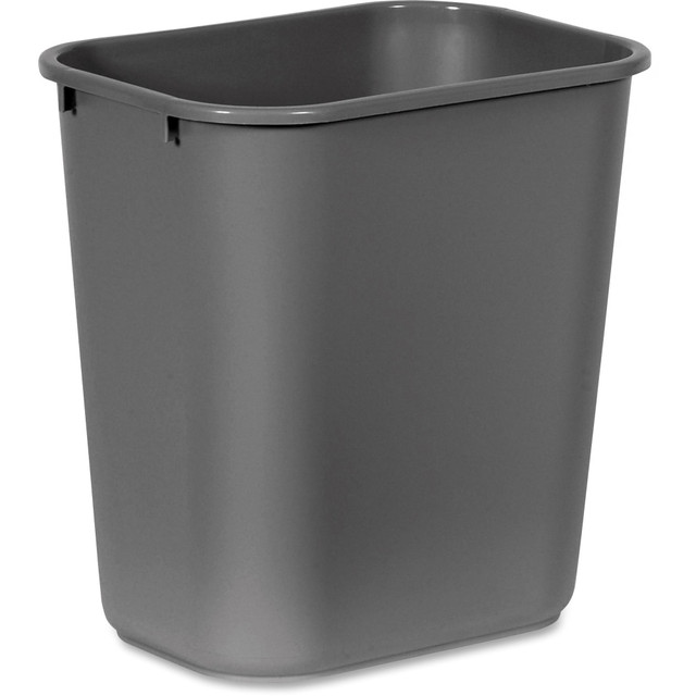 RUBBERMAID 295600GYCT  Commercial 28 QT Medium Deskside Wastebaskets - 7 gal Capacity - Rectangular - Dent Resistant, Durable, Rust Resistant, Easy to Clean - 15in Height x 10.5in Width x 14.5in Depth - Plastic - Gray - 12 / Carton