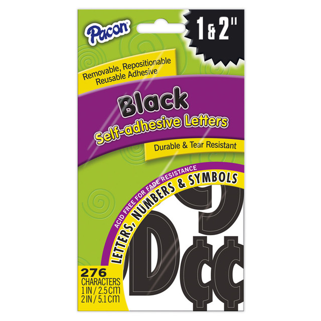 DIXON TICONDEROGA CO Pacon® Self-Adhesive Letters, Black, Classic Font, 1" & 2", 276 Characters