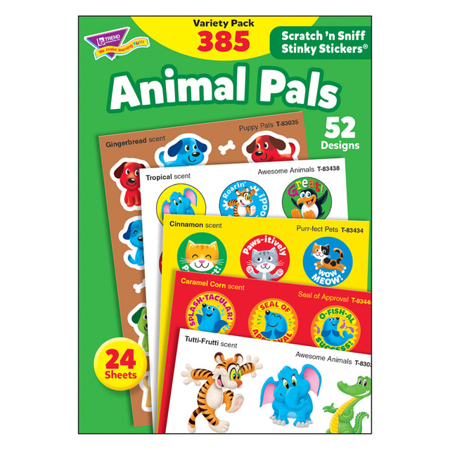 TREND ENTERPRISES INC. TREND Animal Pals Stinky Stickers® Variety Pack, 385 ct.