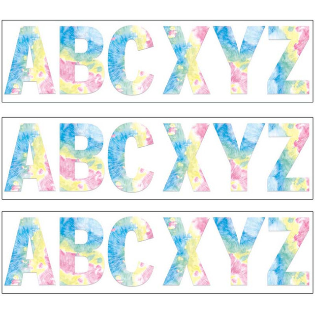 EUREKA Eureka® Fluorescent Tie-Dye 7" Deco Letters, 129 Per Pack, 3 Packs