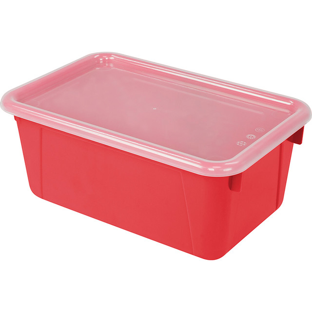 STOREX INDUSTRIES Storex Small Cubby Bin with Cover, Classroom Red