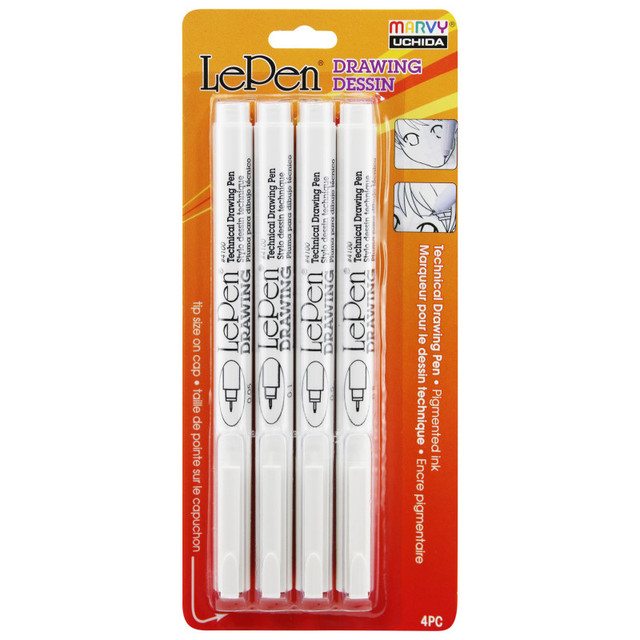 UCHIDA OF AMERICA, CORP Marvy Uchida® LePen® Drawing Pens, Pack of 4