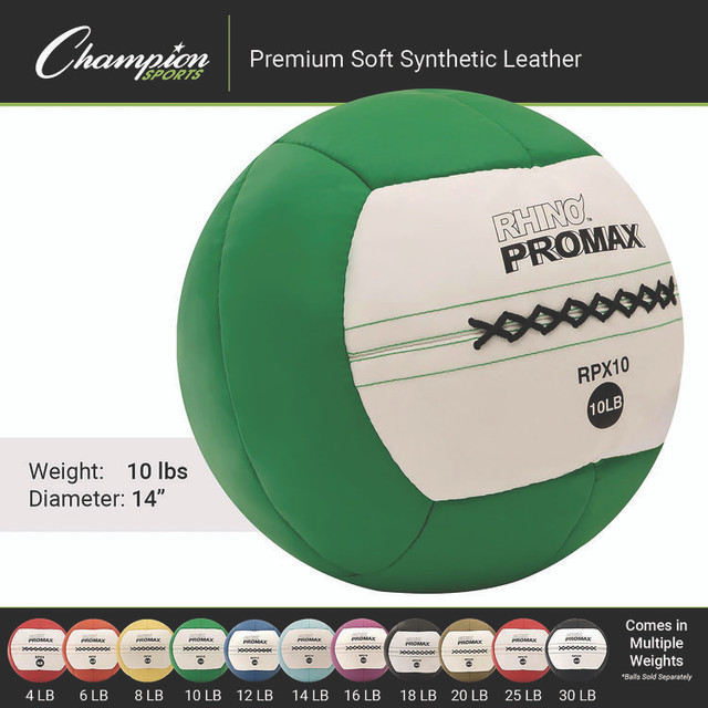 CHAMPION SPORT Sports RPX10 Rhino Promax Medicine Ball, 10 lb, Green