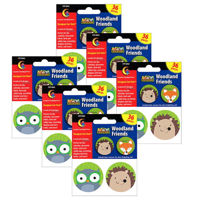 CREATIVE TEACHING PRESS Creative Teaching Press® Woodland Friends 3" Designer Cut-Outs, 36 Per Pack, 6 Packs