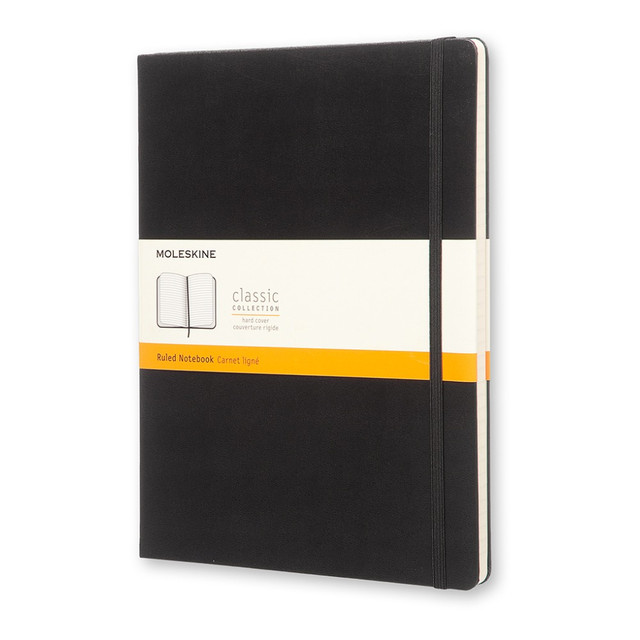 HACHETTE BOOK GROUP 323067 Moleskine Classic Hard Cover Notebook, 7-1/2in x 10in, Ruled, 192 Pages, Black HACHETTE BOOK GROUP 323067 Moleskine Classic Hard Cover Notebook, 7-1/2in x 10in, Ruled, 192 Pages, Black