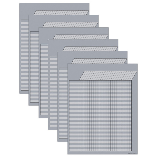 TEACHER CREATED RESOURCES Teacher Created Resources® Gray Incentive Write-On/Wipe-Off Chart, Pack of 6