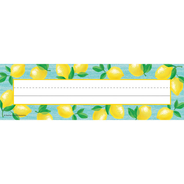 TEACHER CREATED RESOURCES Teacher Created Resources® Lemon Zest Flat Name Plates, 11.5" x 3.5", Pack of 36 TEACHER CREATED RESOURCES Teacher Created Resources® Lemon Zest Flat Name Plates, 11.5" x 3.5", Pack of 36