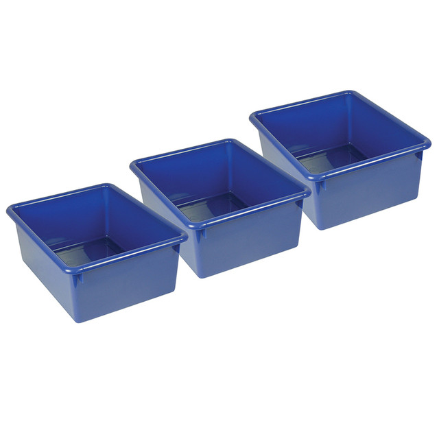 ROMANOFF PRODUCTS Romanoff Stowaway® 5" Letter Box no Lid, Blue, Pack of 3