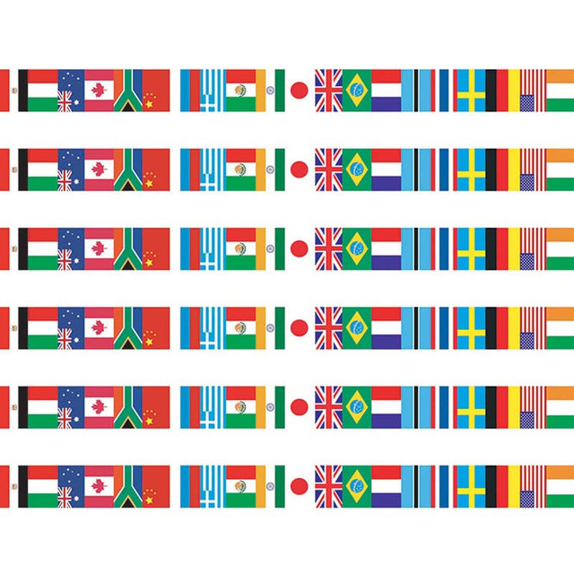 TEACHER CREATED RESOURCES Edupress™ International Flags Spotlight Border™, 36 Per Pack, 6 Packs
