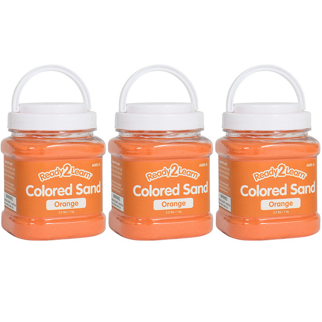 LEARNING ADVANTAGE READY 2 LEARN™ Colored Sand - Orange - 2.2 lb. Jar - Pack of 3