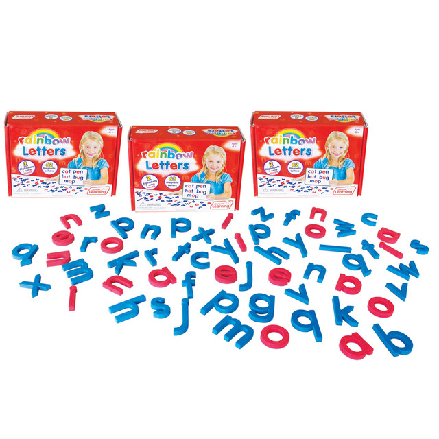 JUNIOR LEARNING Junior Learning® Rainbow Letters, Magnetic, 62 Per Pack, 3 Packs