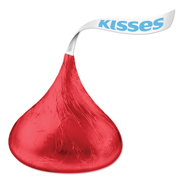THE HERSHEY COMPANY Hershey®'s 60286 KISSES, Milk Chocolate, Red Wrappers, 66.7 oz Bag