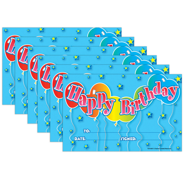 TEACHER CREATED RESOURCES Teacher Created Resources® Birthday 2 Award, 25 Per Pack, 6 Packs TEACHER CREATED RESOURCES Teacher Created Resources® Birthday 2 Award, 25 Per Pack, 6 Packs
