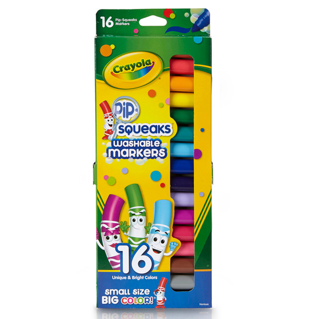 CRAYOLA LLC Crayola® Pip Squeaks Washable Markers, Conical Tip, 16 Count