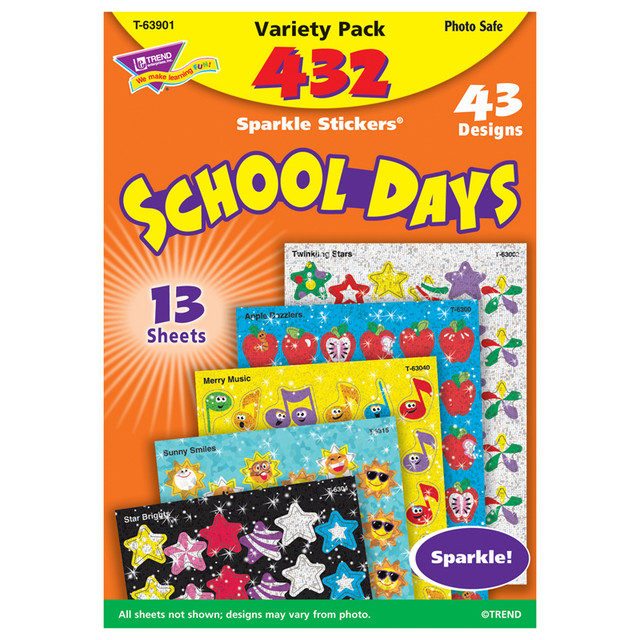 TREND ENTERPRISES INC. TREND School Days Sparkle Stickers® Variety Pack, 432 ct