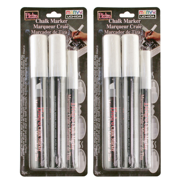 UCHIDA OF AMERICA, CORP Marvy Uchida® Bistro Chalk Marker Combo Set, 3 Per Set, 2 Sets